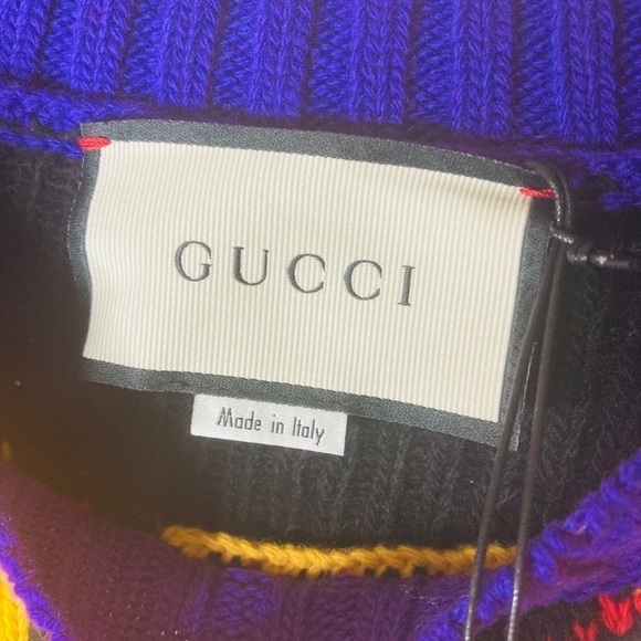NWT Gucci Unisex cat sweater soft wool men’s Large XL Extra Large 100% authentic - Picture 11 of 16